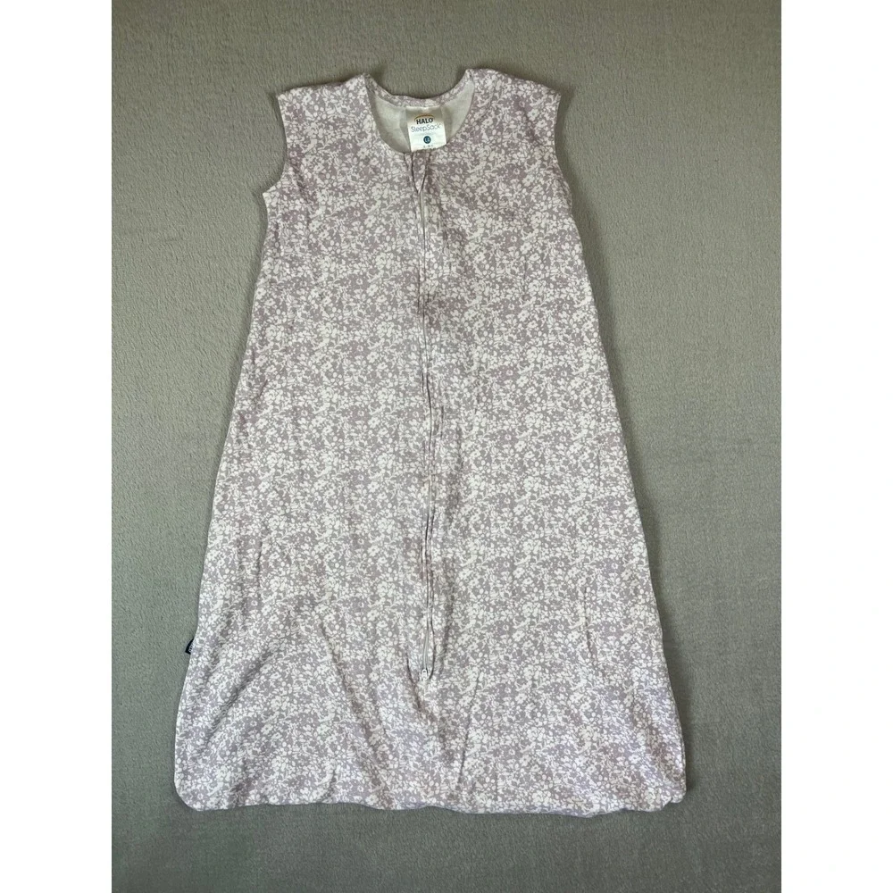 Halo SleepSack Wearable Blanket Purple Floral Cotton Size Large 12-18 Months